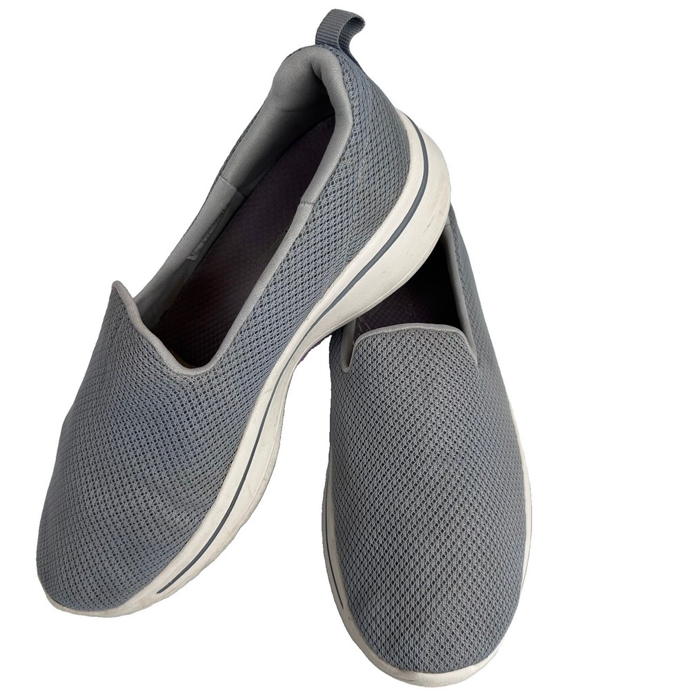 Skechers Go Walk Arch Fit Women's Sz 10 Slip On Shoes Gray/Lt Blue Air Cooled